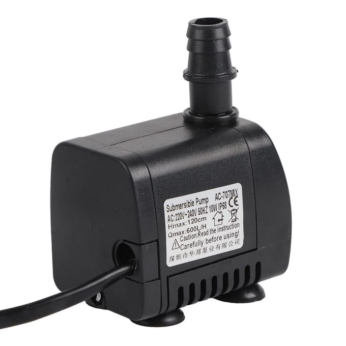 Pompe à eau submersible pour aquarium 10 W, pompe à rotor micro-silencieuse résistante pour fontaine et aquarium