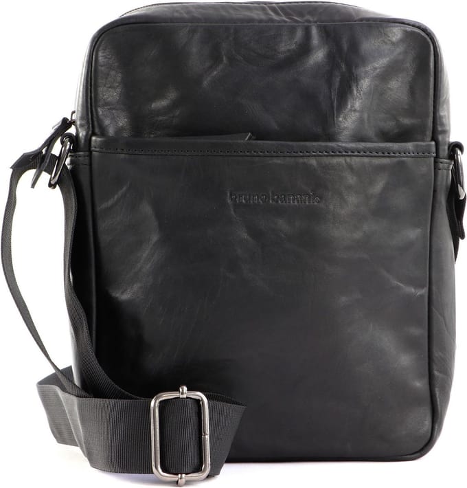 bruno banani Leren Schoudertas Crossbody Bag Black Zwart