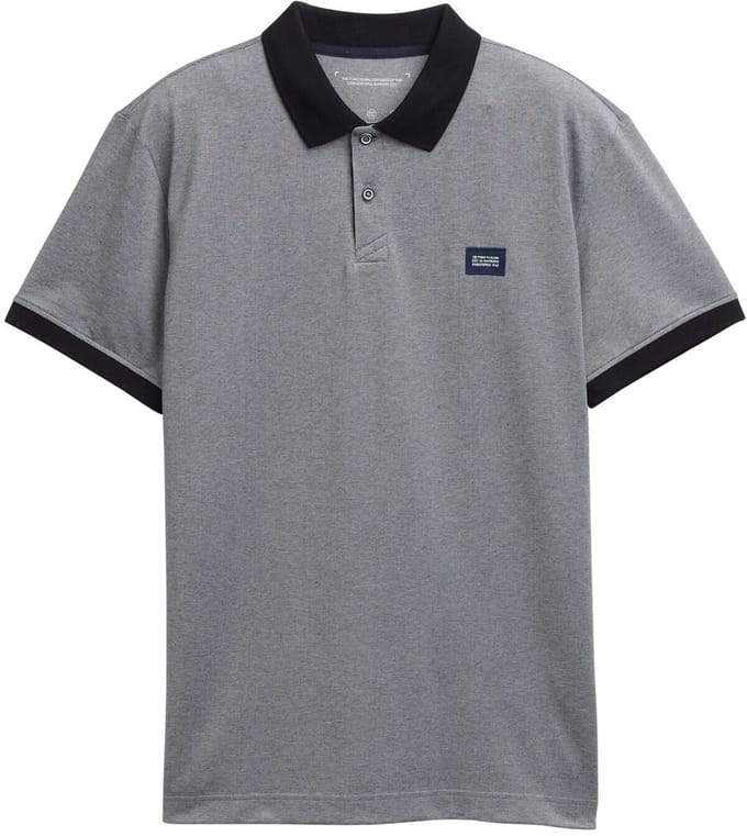 Tom Tailor - Piqué polo met stretch - Maat S - navy two tone pique