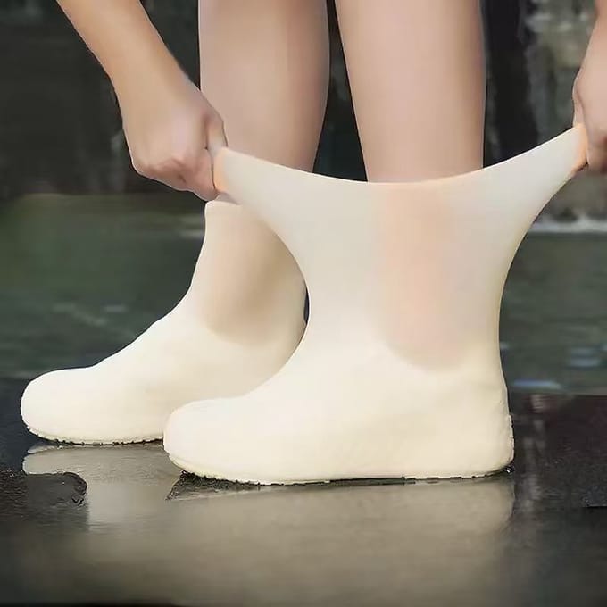 Daity 2-pack waterdichte - herbruikbare regenlaarshoezen - Hoge kwaliteit - duurzaam - universeel - Wit Waterdichte schoenhoezen