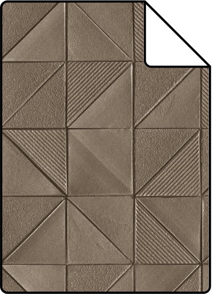 Proefstaal ESTAhome behang grafisch 3D motief bruin - 26.5 x 21 cm - 139327-S
