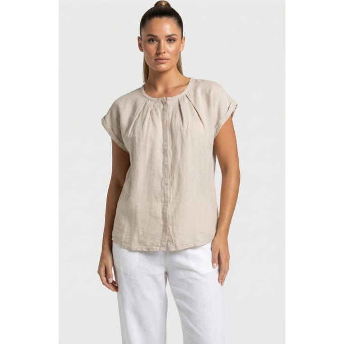 Knitted Kiki Top Sand Maat: L | Blouses Outlet | Dames | Beige