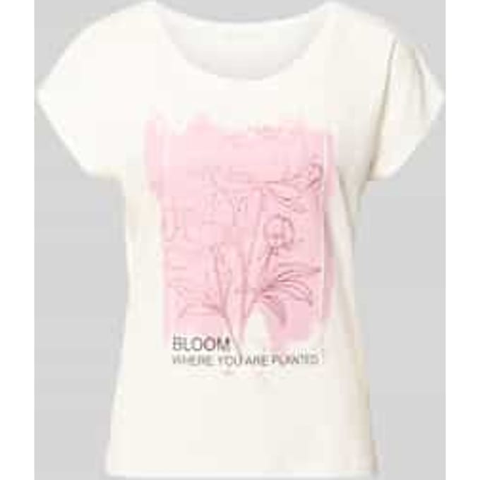 regular fit T-shirt van viscosemix met bloemenprint