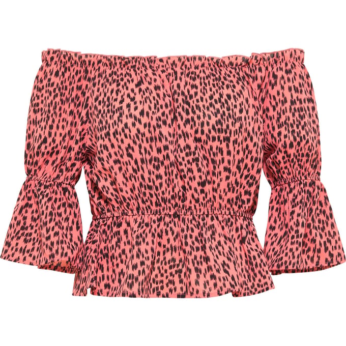 IZIA carmen blouse Dames roze/zwart