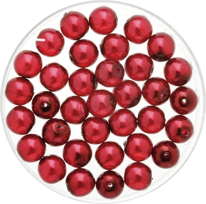 Hobby/knutsel Boheemse glaskralen - 50x stuks - rood - 6 mm - sieraden maken