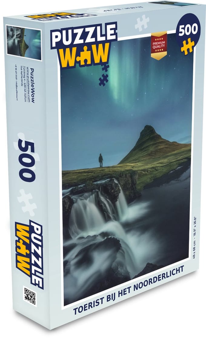 Puzzel Toerist bij het Noorderlicht - Legpuzzel - Puzzel 500 stukjes