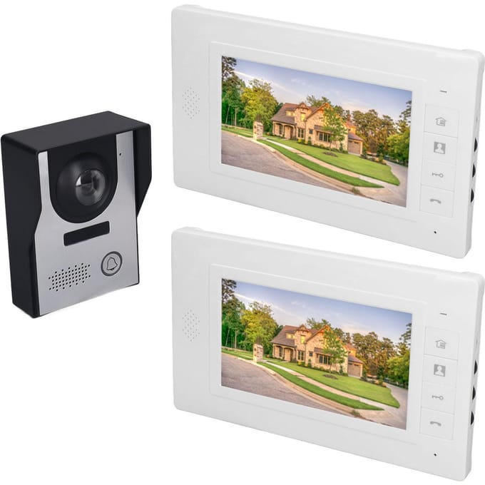 Video Deurbel 2 Stuks 7in TFT Scherm Handsfree Bellen Monitor Nachtzicht Buitencamera Video