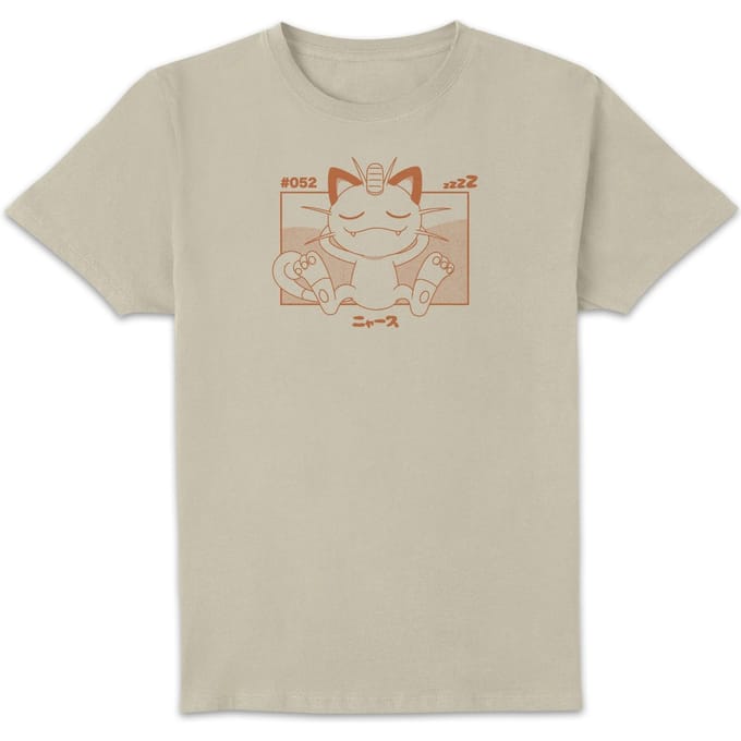 Pokémon Meowth Unisex T-Shirt - Wit Vintage Wash - M