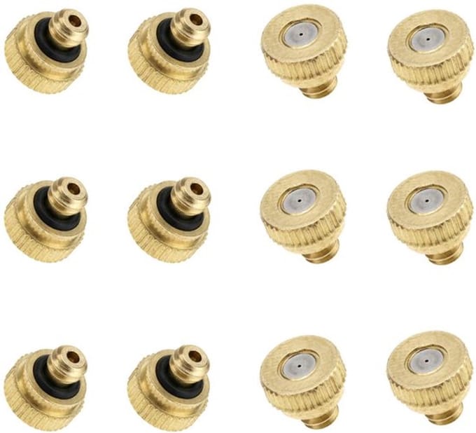 12PCS 0.3mm Messing Misting Nozzle Spray Atomization Head Laag Druk Atomizing Spray Head Nozzle