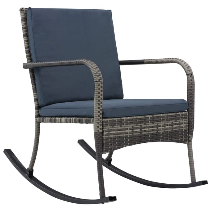 vidaXL - Tuinschommelstoel - poly - rattan - antraciet