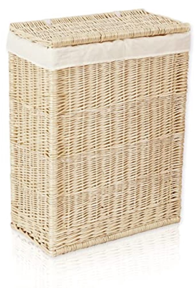 Ruimtebesparende Wasmand met Deksel - 60L - Ideaal voor Kleine Ruimtes - Wit