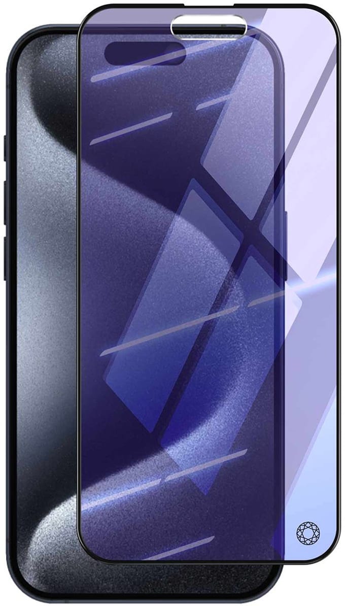 Force Case, Screenprotector geschikt voor iPhone 15 Pro Max - Anti-Blue Light Glass 2.5D, Transparant