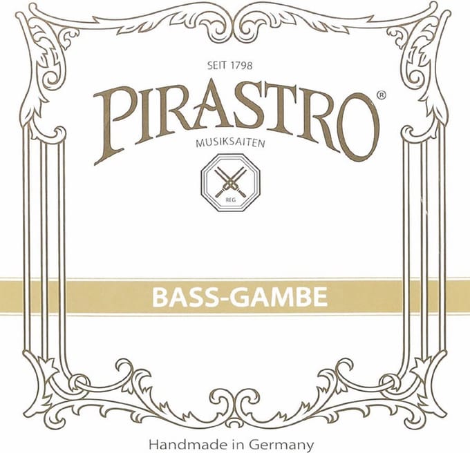 Pirastro P257620 bass (tenor)-gamba string D-6 (29), gut core, silver-plated