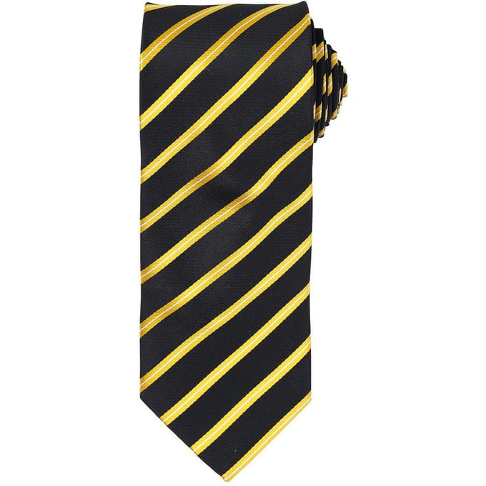 Premier Heren Stropdas (Zwart/Goud)