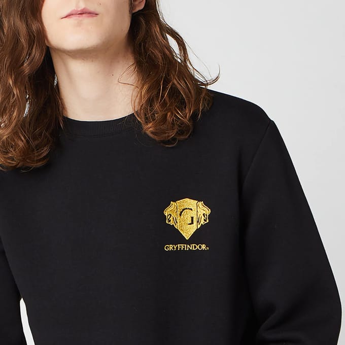 Harry Potter Gryffindor Unisex Embroidered Sweatshirt - Black - S