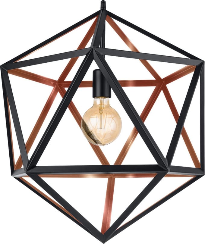 EGLO Embleton 1 - Hanglamp - E27 - Ø 46 cm - Zwart/Koper