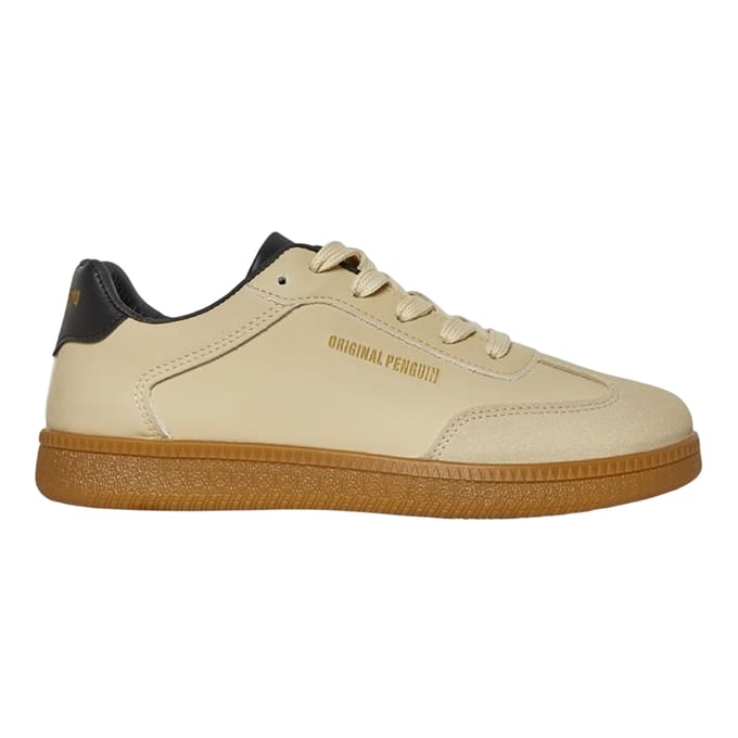 Original Penguin Heren Retro Ronde Neus Flat Sneakers (Crème)