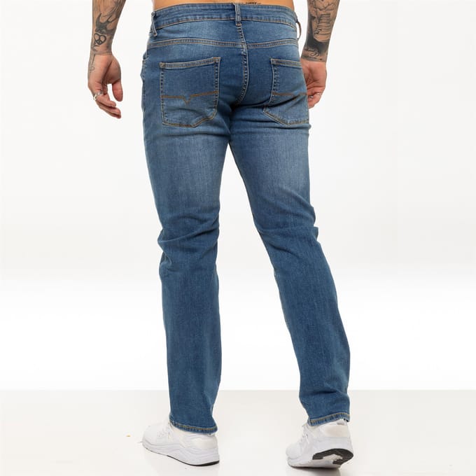 Kruze Heren Rechte Benen Stretch Jeans