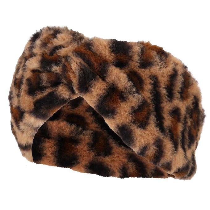 Haarband dames - Panterprint - Teddy Wol - Multi Camel / One Size