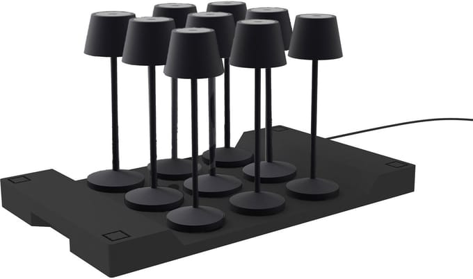 Set van 9 tafellampen met voet. H25CM EMILY