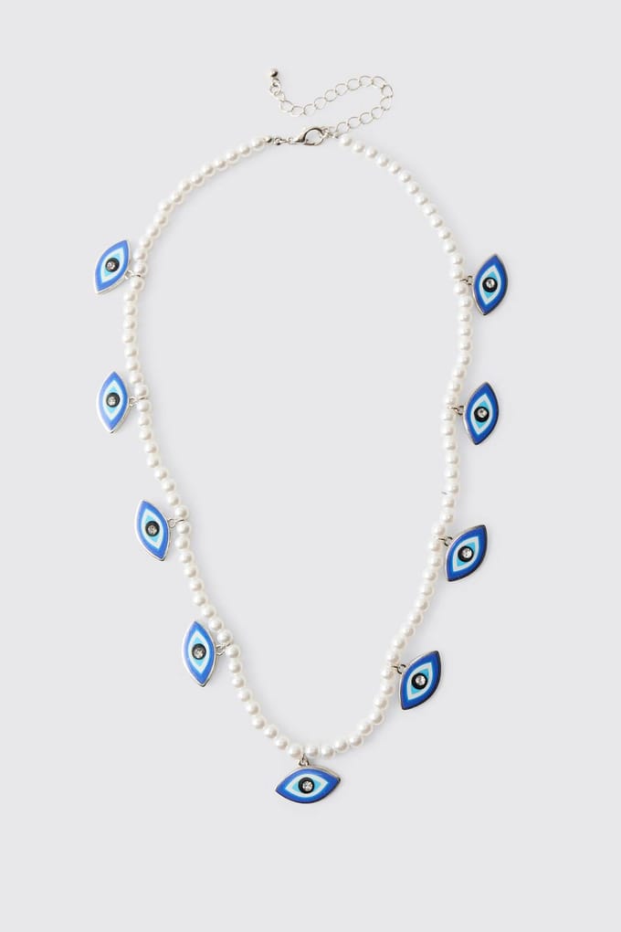Evil Eye Chain Necklace | Silver
