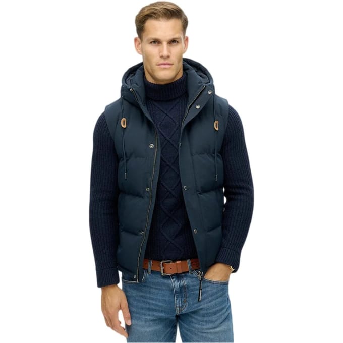 Superdry - Everest Bodywarmer met Capuchon - Heren - Gilets