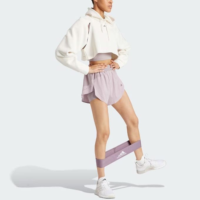 Adidas Designed For Training Heat.Rdy Hiit 2-in-1 Shorts met Elastische Taille Dames Onderkleding Lichtpaars IU1140 M white