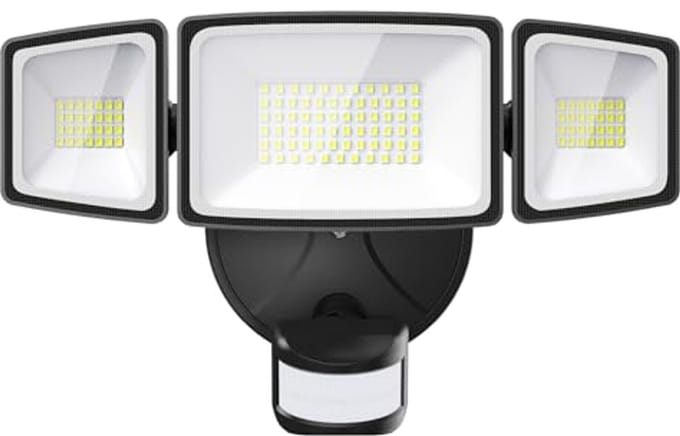 LED Schijnwerper met Bewegingsmelder voor Buiten - 55W, 5000 Lumen, Flexibele Hoeken, IP65 Waterdicht
