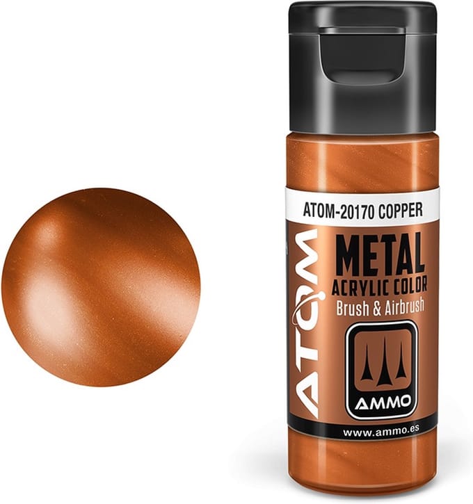 AMMO by Mig Jimenez Hobbyverf Acrylverf - MIG 20170 ATOM - Metallic Copper - Acryl - 20ml Verf flesje - 20 ml