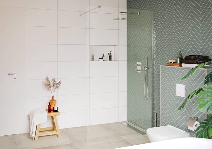 Saqu Modulo Douchewand - Incl. Antikalk 90x210 cm - Aluminium - Inloopdouche