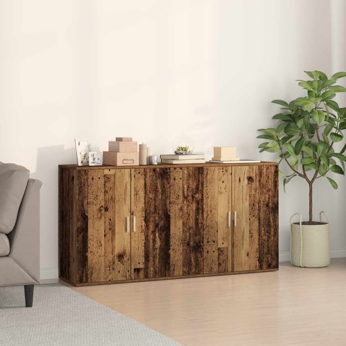 vidaXL - Dressoir - 2 - st - Oudhout - 79 - x - 38 - x - 80 - cm - Bewerkt - hout