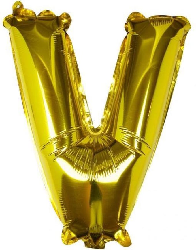 Ginger Ray Pick & Mix - Folieballon letter V - goud