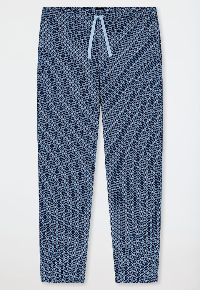 Lang broek, pacific blue, bedrukt - Mix+ Relax 52