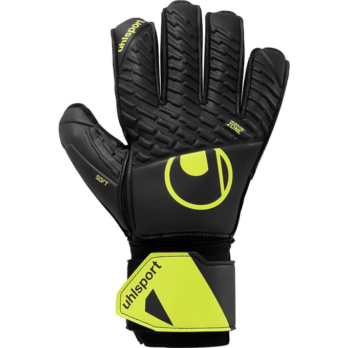 Uhlsport FM Soft Flex Frame JR Black Fluo Yellow - Keepershandschoenen - Maat 4