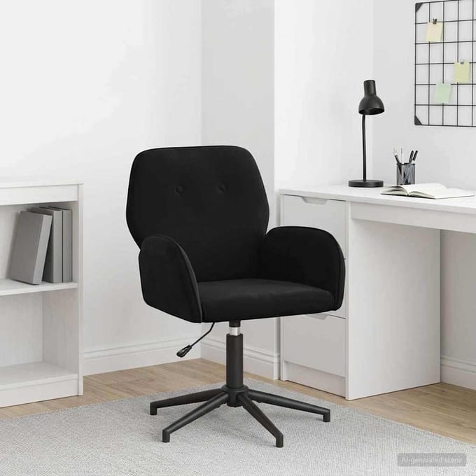 vidaXL - Draaistoel - fluweel - 54 - x - 55 - x - 90 - cm - Zwart