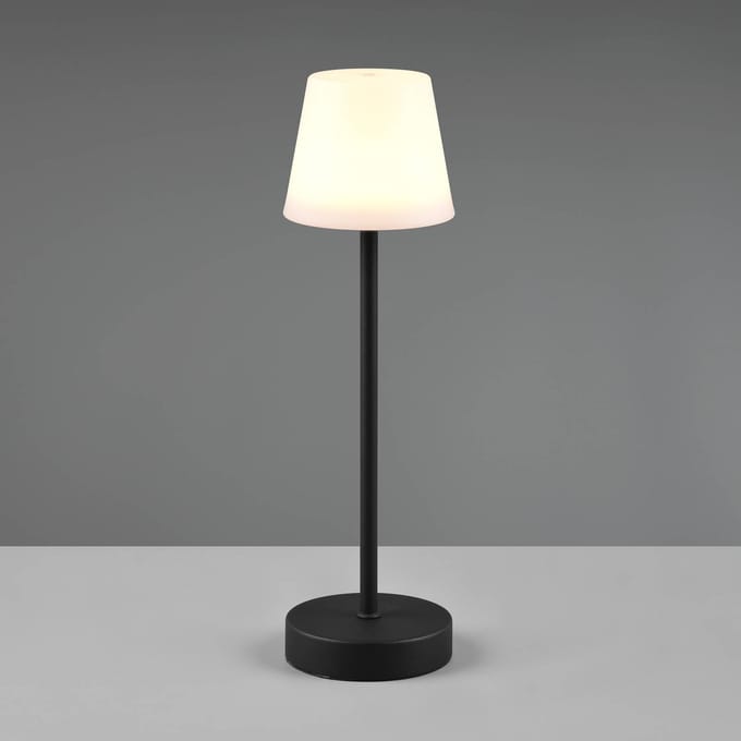 REALITY Martinez - Tafellamp - Zwart - SMD LED - Oplaadbaar - Dimbaar - RGB - IP44