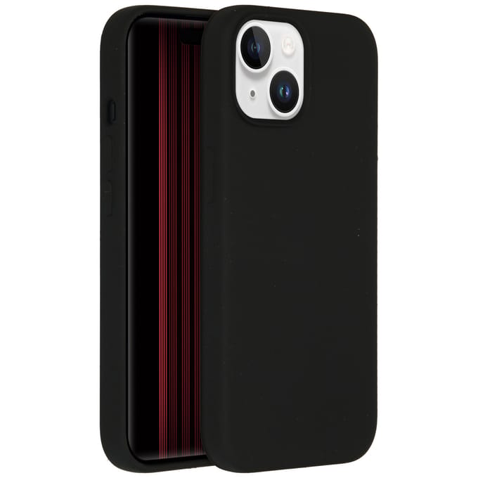 Accezz Hoesje - Geschikt voor Apple iPhone 15 - Liquid Silicone Backcover - Zwart