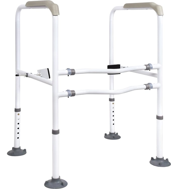 Verstelbare Toiletbeugel met Frame – Toiletsteun voor Senioren – Antislip en Stabiel – Wit