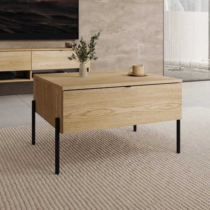 Meubella - Oriya - Salontafel - Eikenpatroon - 70x60x43 cm
