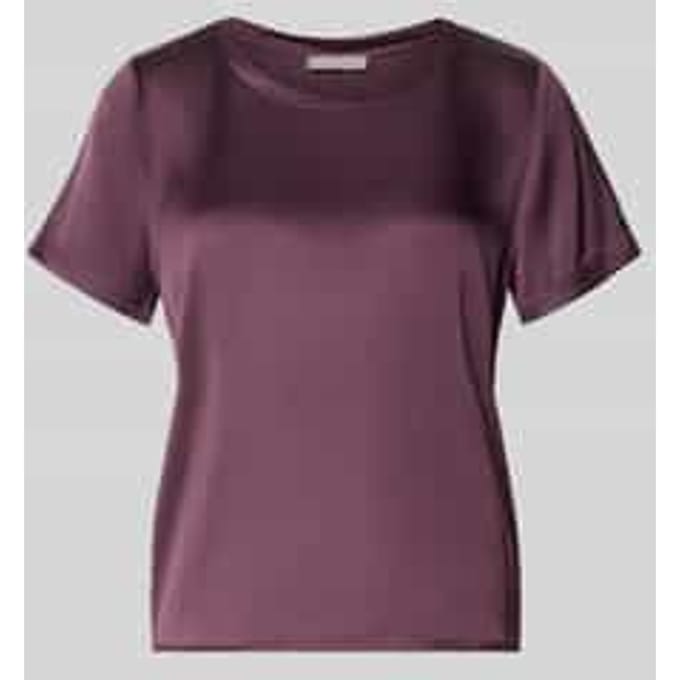 Blouseshirt van satijn met ronde hals