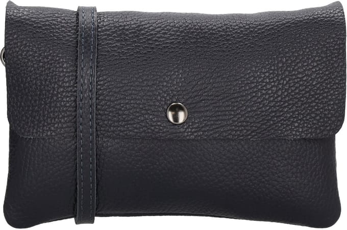 Charm London Anna Schoudertas - 100% Leer - Leren Tas - Donker navy