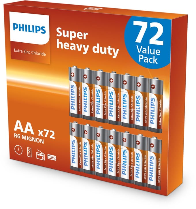 Philips Longlife Batterijen - AA - 72 Stuks (6 Blisters a 12 Stuks)