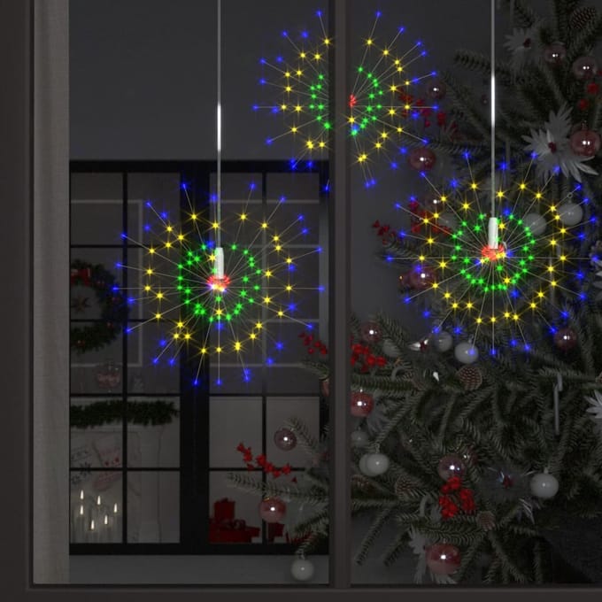 vidaXL 4 st Kerstverlichting vuurwerk 560 LED's 20 cm meerkleurig