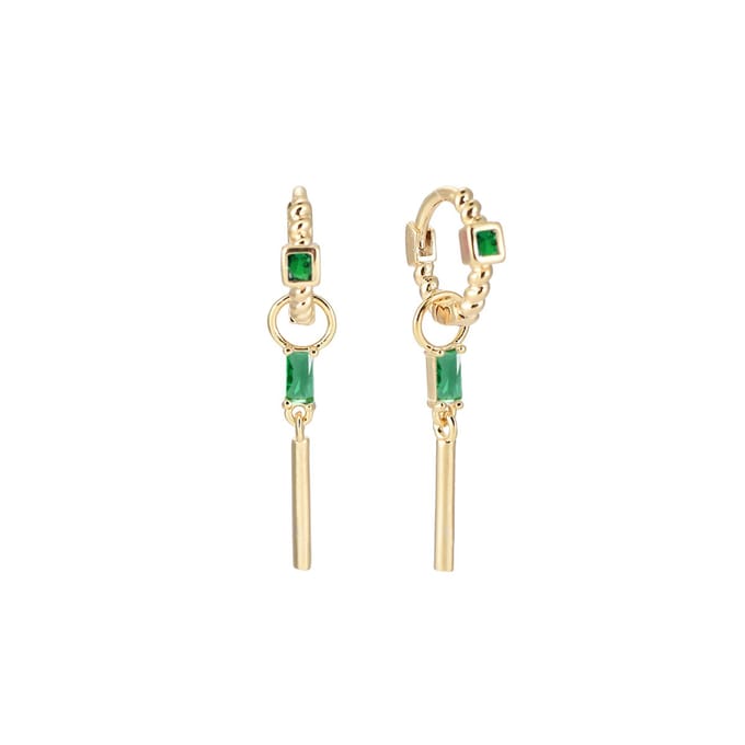Bijoutheek Oorhangers Moria baget tube Green
