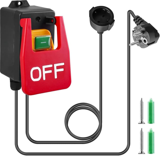Eenfase Noodstopschakelaar 250V 16A - Veiligheidsschakelaar Elektromagnetisch