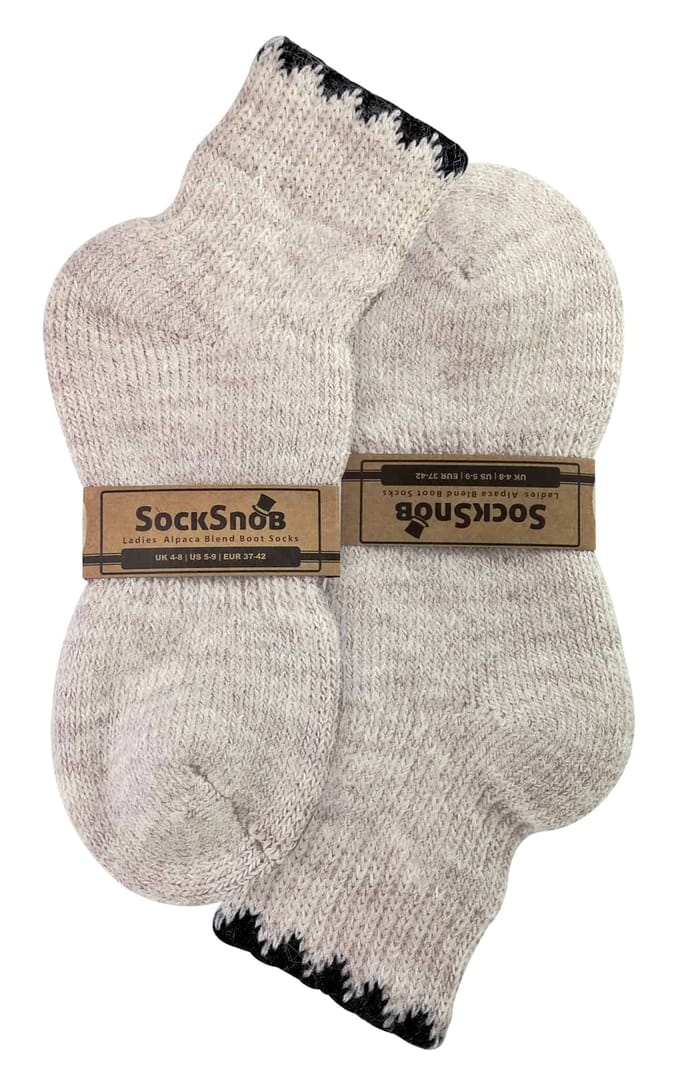 Dames korte sokken van alpacawolmix met warme zachte luxe draagcomfort