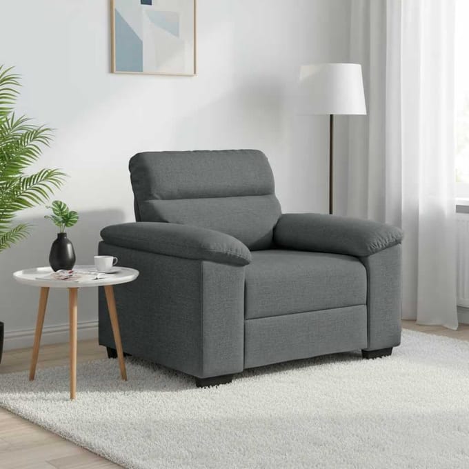vidaXL - Fauteuil - 100x81x84 - cm - stof - donkergrijs