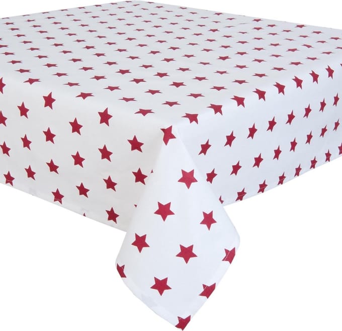 Tafelkleed - 100% Katoen - Catch a Star - Sterren- 150 x 250 cm - Rood