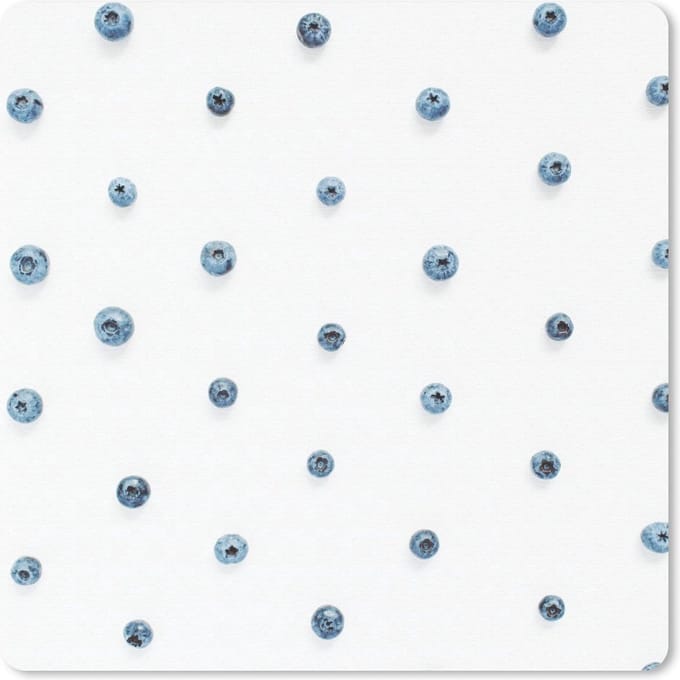 Muismat 20x20 cm - Mousepad Zomer - Bes - Blauw - Muismatten