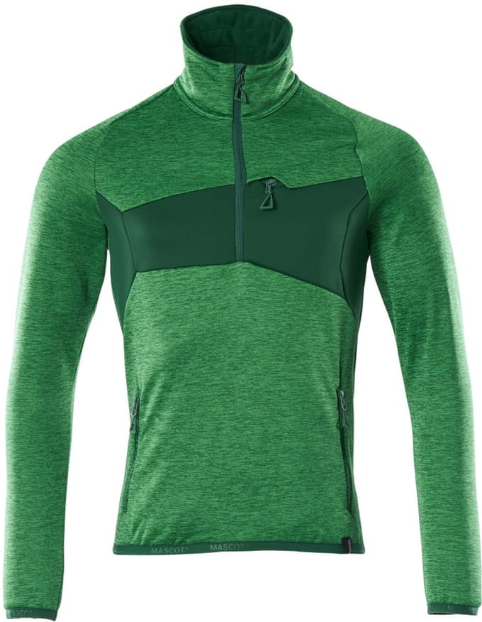 Mascot Accelerate Fleecetrui met korte rits 18003-316 - helder groen/groen - 3XL